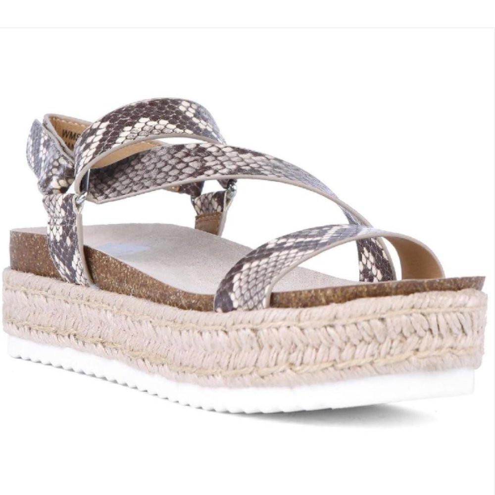 DV By Dolce Vita Iman Womens Faux Leather Snake Print Espadrilles